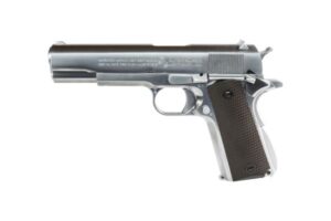WE airsoft Colt 1911 silver CO2 GBB (gas-blowback) pištolj