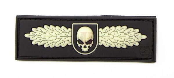 SOF Skull Badge crni gumeni patch