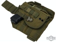 Matrix Tactical Dropleg Molle panel + Molle holster OD