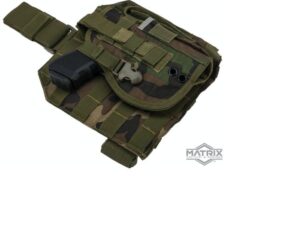 Matrix Tactical Dropleg Molle panel + Molle holster Woodland