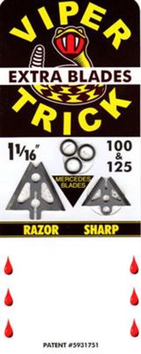 Slick Trick Xtra Blades For Vipertrick 1 1/16"  100/125 Gr 4Pk