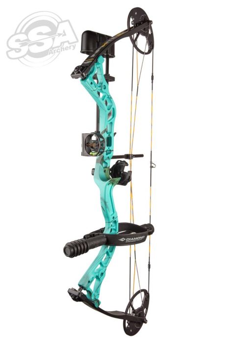 Diamond by Bowtech Compound Package Infinite 305 Dual Cam Rot. Mod 19"-31" / 7-70 lbs RH Teal Country Roots