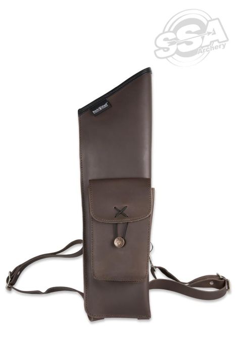 Buck Trail Traditional Back Quiver Bowman LH Brown Leather With Front Pocket
