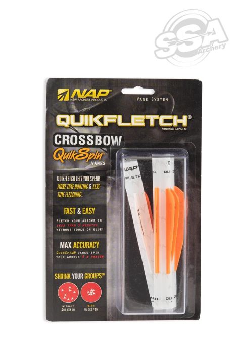 NAP Vanes Crossbow Quickfletch Quickspin 3" White/Orange/Orange 3/Pk