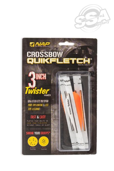 NAP Vanes Crossbow Quickfletch Twister 3" White/Orange/Orange 3/Pk
