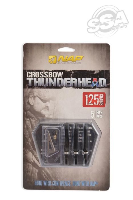 NAP Fixed Blade Crossbow Broadheads ThundeRHead 125Gr Screw-In 5/Pk