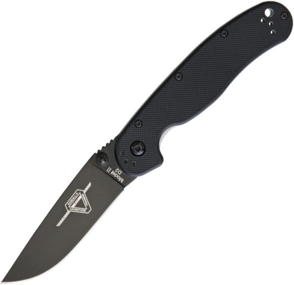 Ontario RAT II crni/crni D2 preklopni nož
