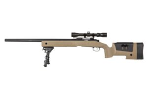 Specna Arms airsoft SA-S02 CORE™ Sniper Rifle TAN replika s optičkim ciljnikom i bipodom