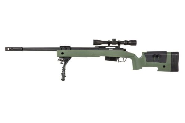 Specna Arms airsoft SA-S03 CORE™ HIGH VELOCITY Sniper Rifle OD replika s optičkim ciljnikom i bipodom