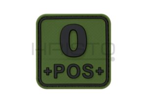 JTG Bloodtype Square Rubber Patch 0 Pos Forest