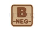 JTG Bloodtype Square Rubber Patch B Neg DESERT