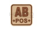 JTG Bloodtype Square Rubber Patch AB Pos DESERT