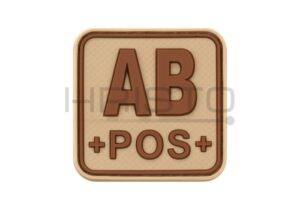 JTG Bloodtype Square Rubber Patch AB Pos DESERT