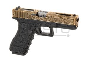 Airsoft pištolj WE WE18C Etched Metal Version GBB (gas-blowback) Gold