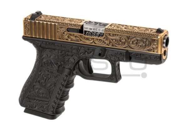 Airsoft pištolj WE WE19 Etched Metal Version GBB (gas-blowback) Gold