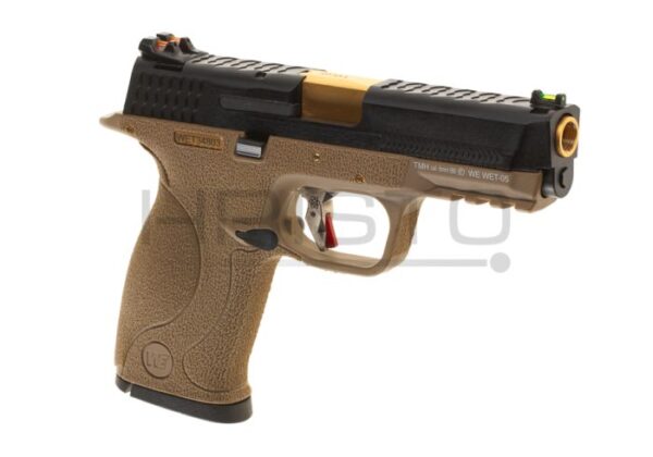 Airsoft pištolj WE WET-05 BK Gold cijev Metal Version GBB (gas-blowback) FDE