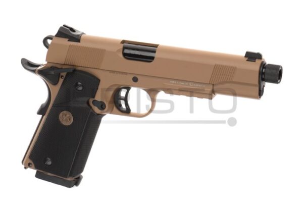 Airsoft pištolj KJ Works M1911 MEU TBC Full Metal GBB (gas-blowback) TAN