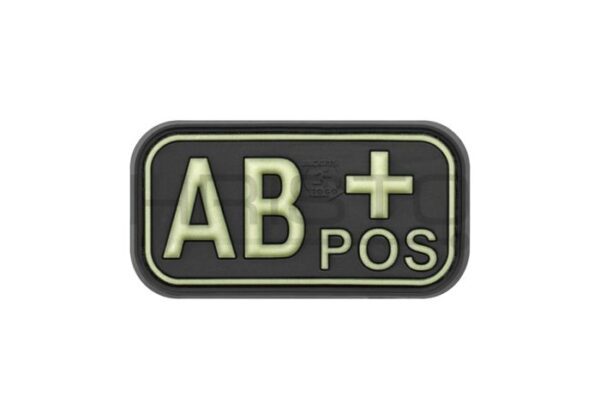 JTG Bloodtype Rubber Patch AB Pos Glow in the Dark