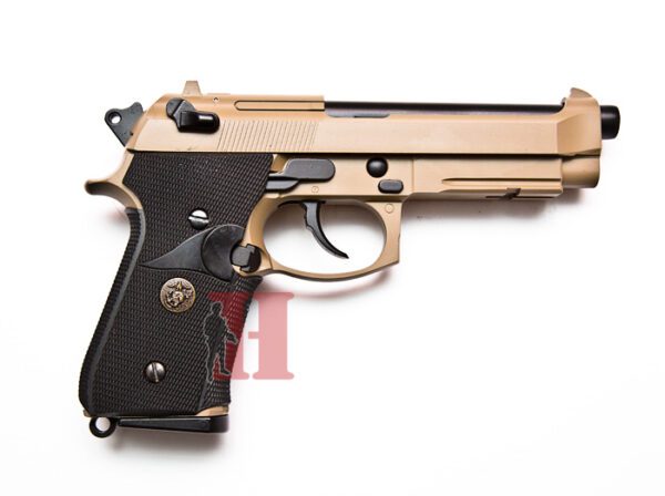 WE airsoft M-9 Navy Tan GBB (gas-blowback) pištolj (zeleni plin)