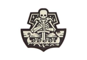 JTG Ghost Ship Skull Rubber Patch Glow
