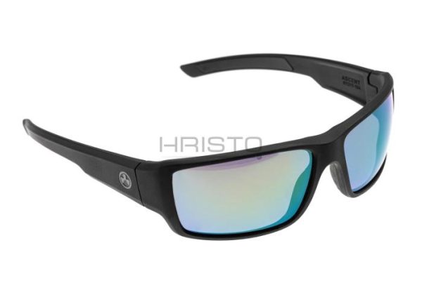 Ascent - Polarized - Black Frame / High Contrast Violet Lens / Green Mirror