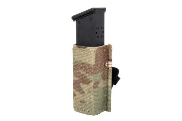 Wosport single pistol magazine pouch (pod kutem 45) with plastic insert Multicam