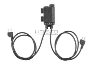 Earmor M56 Dual Comm Tactical PTT for 2x Midland Black
