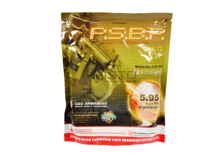 G&G 0.25g Perfect BBs 4000rds BIJELE airsoft kuglice G&G 0.25g Perfect BBs 4000rds BIJELE airsoft kuglice