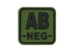 JTG Bloodtype Square Rubber Patch AB Neg Forest
