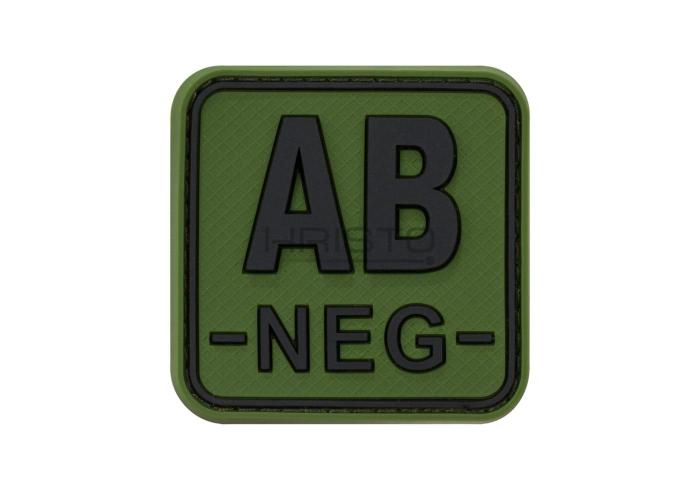 JTG Bloodtype Square Rubber Patch AB Neg Forest JTG Bloodtype Square Rubber Patch AB Neg Forest