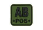 JTG Bloodtype Square Rubber Patch AB Pos Forest
