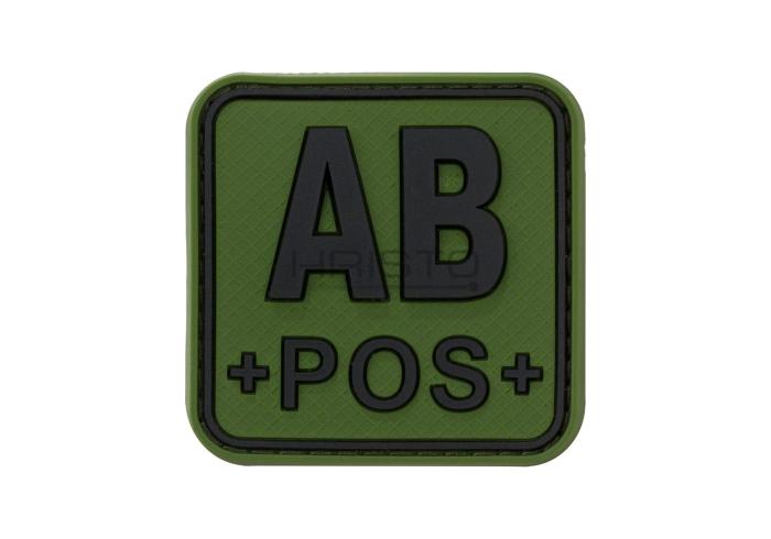 JTG Bloodtype Square Rubber Patch AB Pos Forest JTG Bloodtype Square Rubber Patch AB Pos Forest