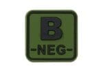 JTG Bloodtype Square Rubber Patch B Neg Forest