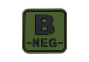 JTG Bloodtype Square Rubber Patch B Neg Forest