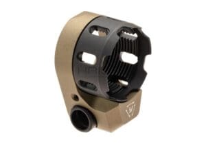 Strike Industries Tribus Enhanced Castle Nut with Extended End Plate V2 FDE