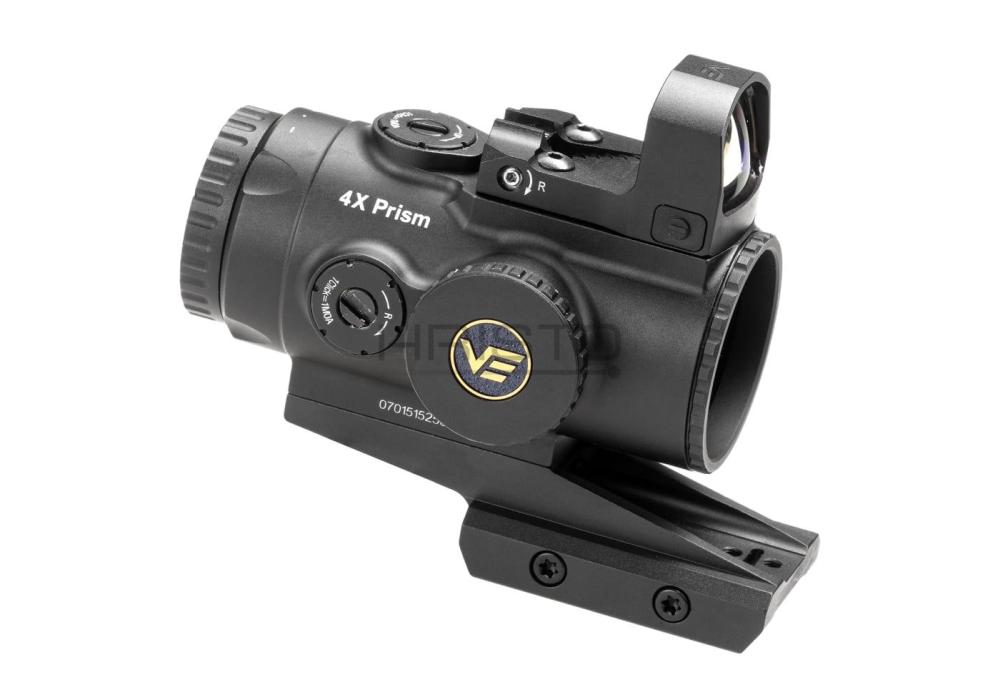 Vector Optics Paragon 4x24 Prism Scope Kit with Frenxy 1x17x24 RDS and Riser Mount Black